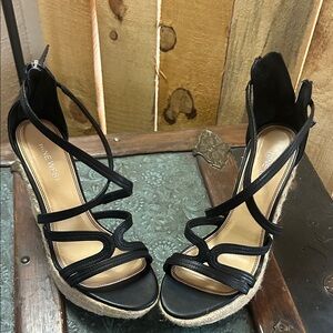 Nine West Black Espadrille Sandals